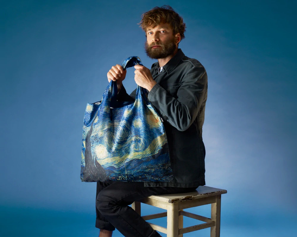 LOQI - ekologická skladacia nákupná taška - VINCENT VAN GOGH Starry Night