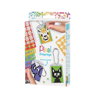 Pixelhobby set 3 kľúčeniek - zvieratká 