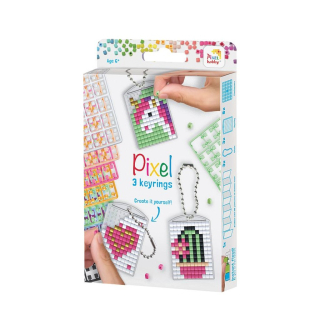 Pixelhobby set 3 kľúčeniek - dievčatá