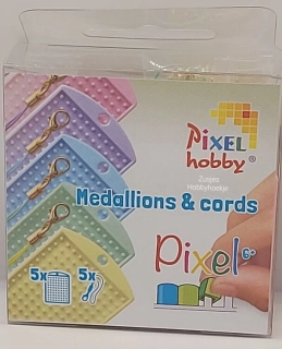 Pixelhobby set 5 pastelových medailónov na kľúčenky - zlato