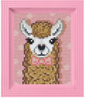 Pixelhobby set komplet - lama - ružový rám