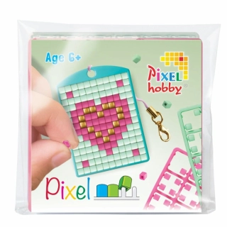 Pixelhobby farebná kľúčenka set - srdce