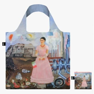 LOQI - ekologická skladacia nákupná taška - FRIDA KAHLO Self Portrait on the Borderline